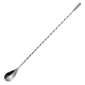 Cuchara De Bar Lujosa Lágrima Plateada 30cms Para Mezclar
