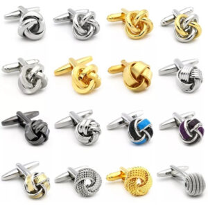 Par Mancornas Camisa Formal Gemelos Nudos Acero Regalo Boda