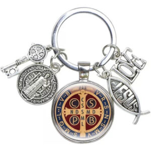 Llavero De Protección Medallas San Benito Católico Unisex