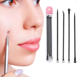 4x Extractores Removedor Espinillas Puntos Negros Acne Acero