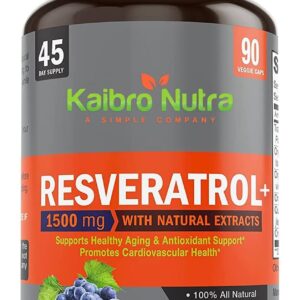 Resveratrol 1600 mg De Trans-Resveratrol Orgánico Y Potentes Antioxidantes