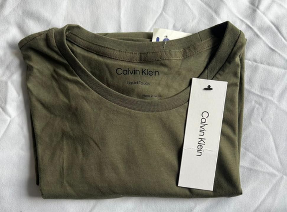 Camiseta Cuello Redondo Manga Corta Verde Oliva Calvin Klein