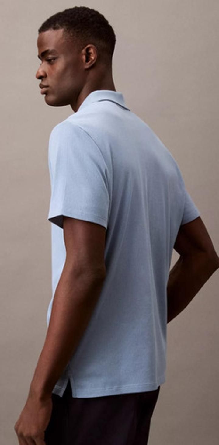 Camiseta Polo Manga Corta Azul Cielo Calvin Klein Talla M - Imagen 4