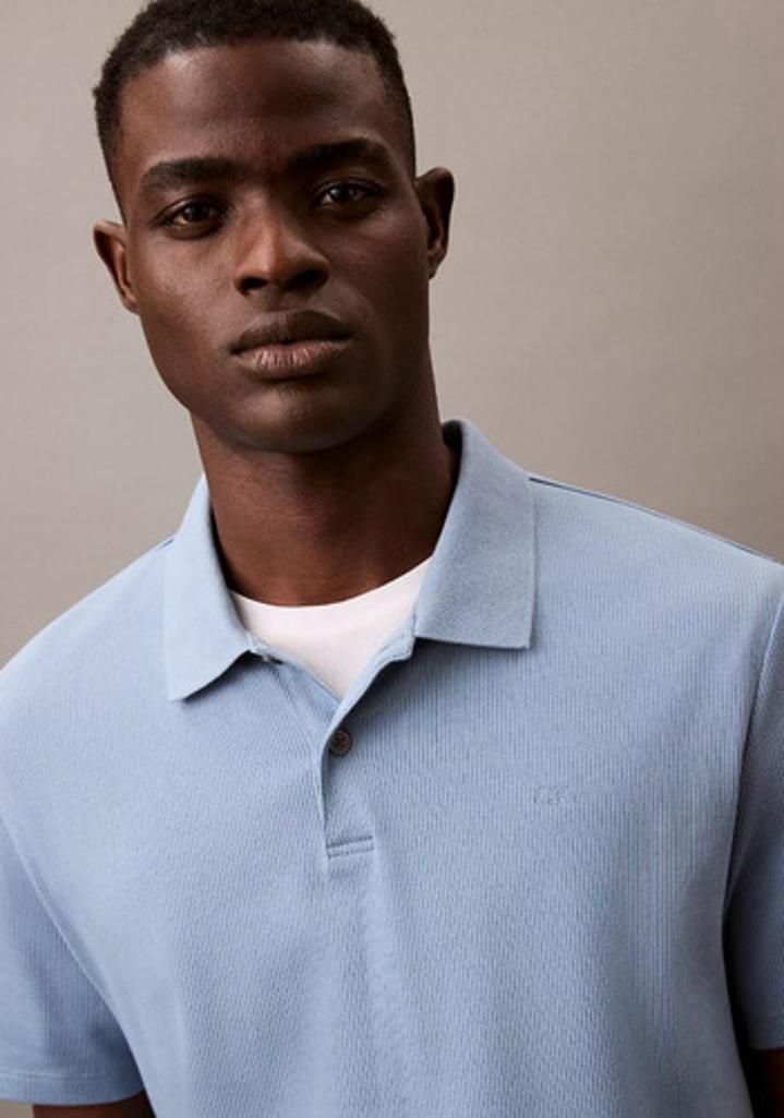 Camiseta Polo Manga Corta Azul Cielo Calvin Klein Talla M - Imagen 2