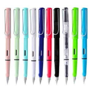 Pluma Estilográfica Ergonómica Con Cartucho De Tinta Y Bomba