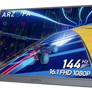 Arzopa 16.1  Monitor Portatil 144 Hz 100% Srgb Fhd 1080p