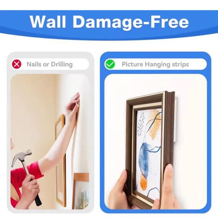 Tiras Para Colgar Marcos O Cuadros Grandes X 24 O 48 Pares X24 Pares Lisa - Imagen 6