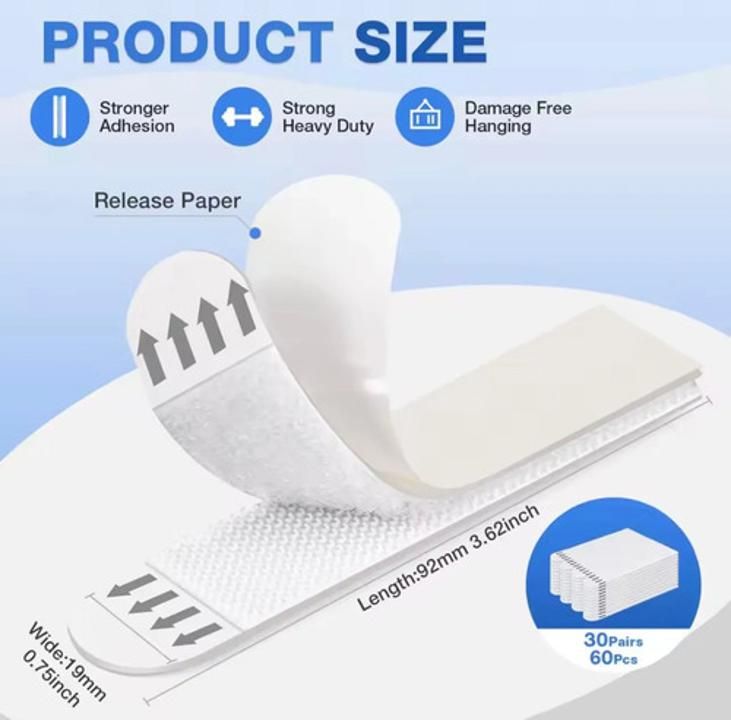 Tiras Para Colgar Marcos O Cuadros Grandes X 24 O 48 Pares X48 Pares Lisa - Imagen 2